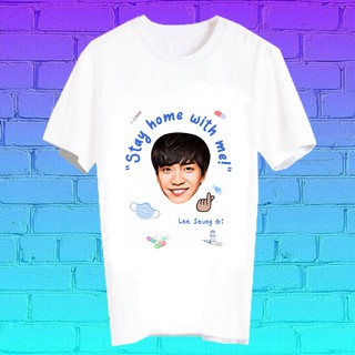 สั่งทำ เสื้อยืด Fanmade เสื้อแฟนเมด เสื้อยืดลายโควิด โควิด19 covid19 STAY HOME WITH ME BLK19 อีซึงกิ Lee Seung Gi