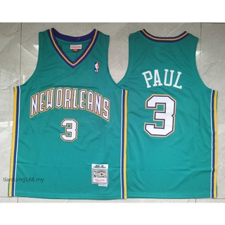 ใหม่ Orleans Hornets ฤดูกาล 2005-06 สําหรับผู้ชาย #เสื้อกีฬาบาสเก็ตบอล ปักลาย Chris Paul green สไตล์เรโทร 3 ชิ้น