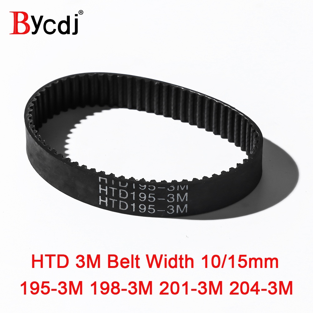 Arc HTD 3M Timing belt C= 195 198 201 204 width 6/7/9/10/15/17mm Teeth 65 66 67 68 HTD3M synchronous 195-3M 198-3M 201-3