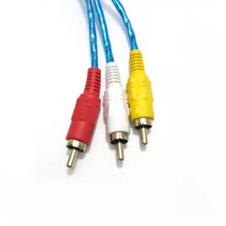 สายต่อเครื่องเล่น ออกทีวี สายเสียง สายภาพ RCA 6 หัว เข้า 3 ออก 3 (AV Cable with 3 x RCA male to 3 x RCA male )