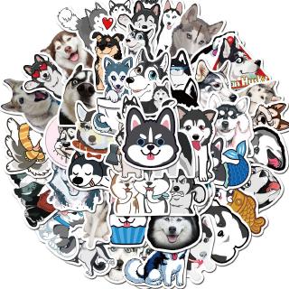 สติ๊กเกอร์ลายสัตว์เลี้ยง Siberian Husky กันน้ํา 50 ชิ้น