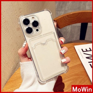 Mowin - เข้ากันได้สำหรับ เคสไอโฟน เคสไอโฟน11 เคสโทรศัพท์ iphone 14 pro max 14 Plus เคส iPhone ที่ใส่การ์ดที่เก็บการ์ด TPU เคสนิ่ม เคสใสถุงลมนิรภัยกันกระแทกกล้องป้องกันสำหรับ iPhone 14 Plus 13 Pro Max 12 11 XR 7Plus