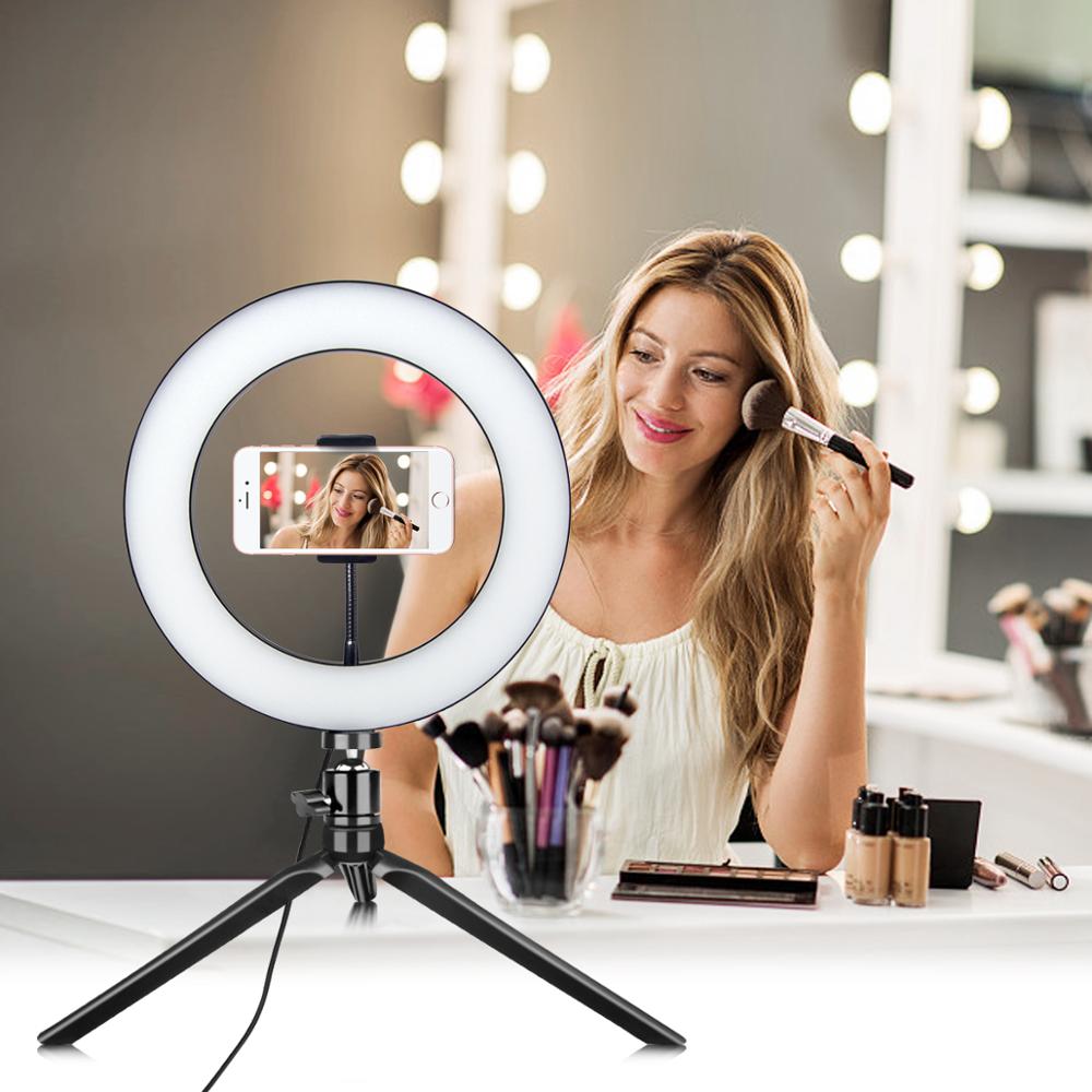 โทรศัพท์มือถือ LED Ring Light Selfie Ring Lamp การถ่ายภาพวิดีโอ Live Studio Photo Fill Light สำหรับส