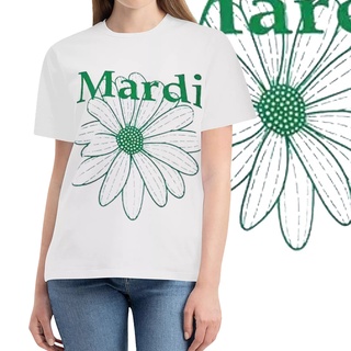 เสื้อยืดใหม่- เสื้อยืด mardi mercredi THE FLOWER MARDI SHORT SLEEVE WHITE-GREENขนาดเต็มS-5XL