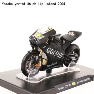 โมเดลรถมอเตอร์ไซค์ YZR-M1 VR-46 test Phillip Island 2004 ทำจากเหล็ก สัดส่วน 1:18(YZR-M1 2004)