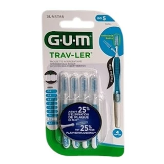 Gum TRAV-LER แปรงซอกฟัน สำหรับพกพา 4 ชิ้น/แพค proxabrush interdental brush