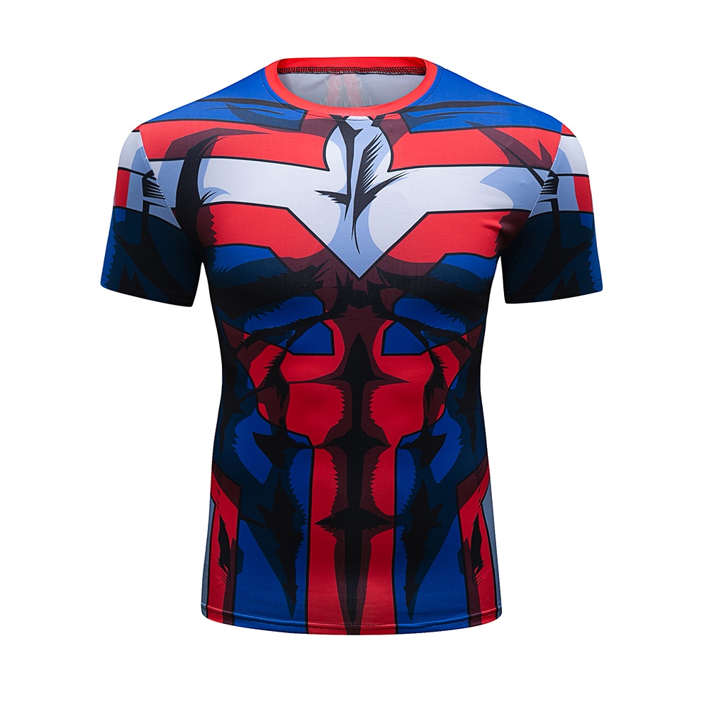 อะนิเมะการฝึกอบรม cosfitness เสื้อ, mha my hero academia all might คอสเพลย์เสื้อผ้ายิม, ตลก 3d กล้าม