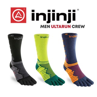 INJINJI Mens Ultra Run Crew ถุงเท้าวิ่งแยกนิ้วชายหนาพิเศษ