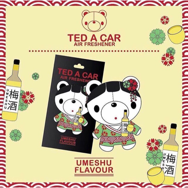 TED A CAR กลิ่น Umeshu เหล้าบ๊วย : แผ่นน้ำหอมปรับอากาศ🐻สุดฮิต