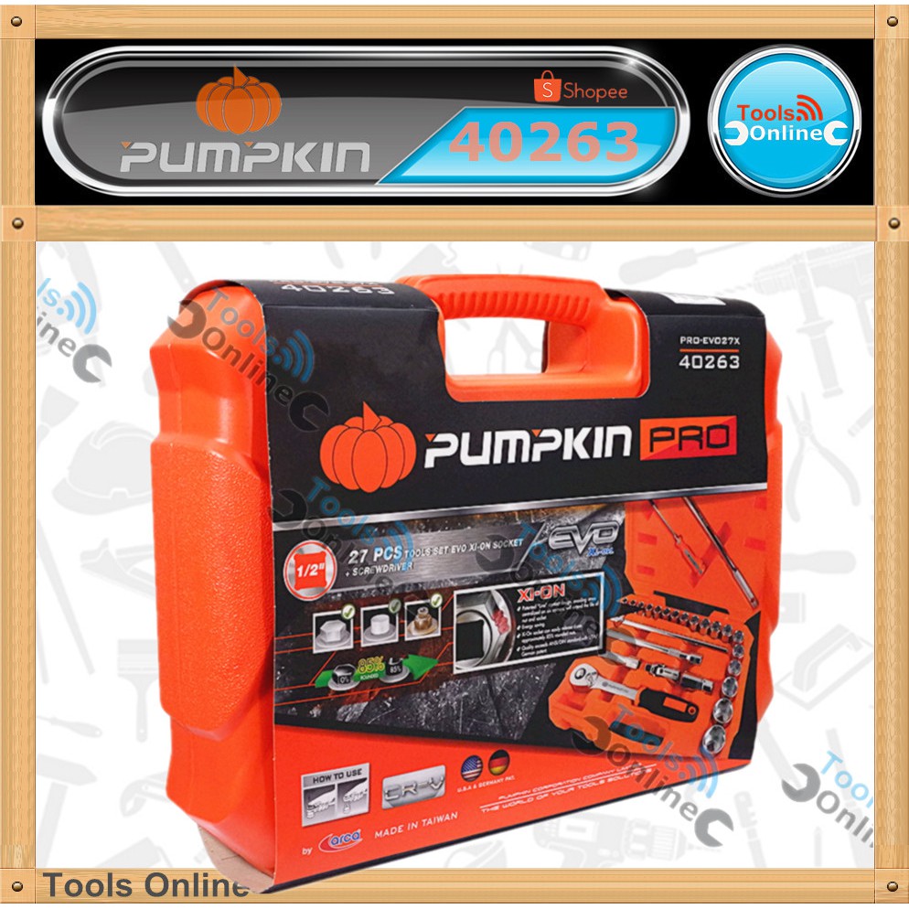 PUMPKIN บล็อกชุด 27 ตัวชุด 40263 ชุดเครื่องมือ บล็อคชุด