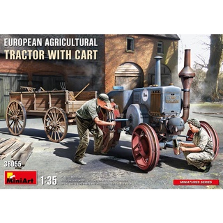 โมเดลประกอบ MiniArt 1/35 MI38055 EUROPEAN AGRICULTURAL TRACTOR WITH CART