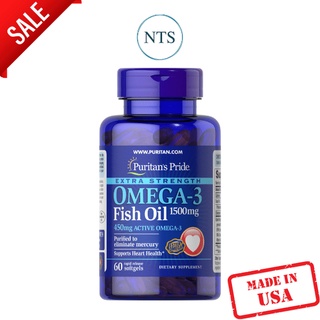 สินค้าพร้อมส่ง Puritan’s Pride Extra Strength Omega-3 Fish Oil 1500 mg รับประกันของแท้