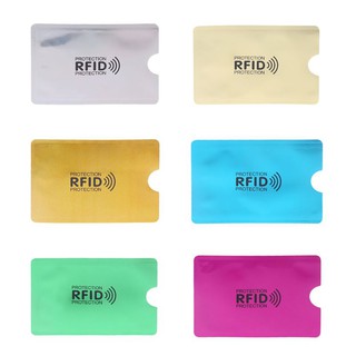 rfid กระเป๋าใส่บัตรเครดิตสีเงิน