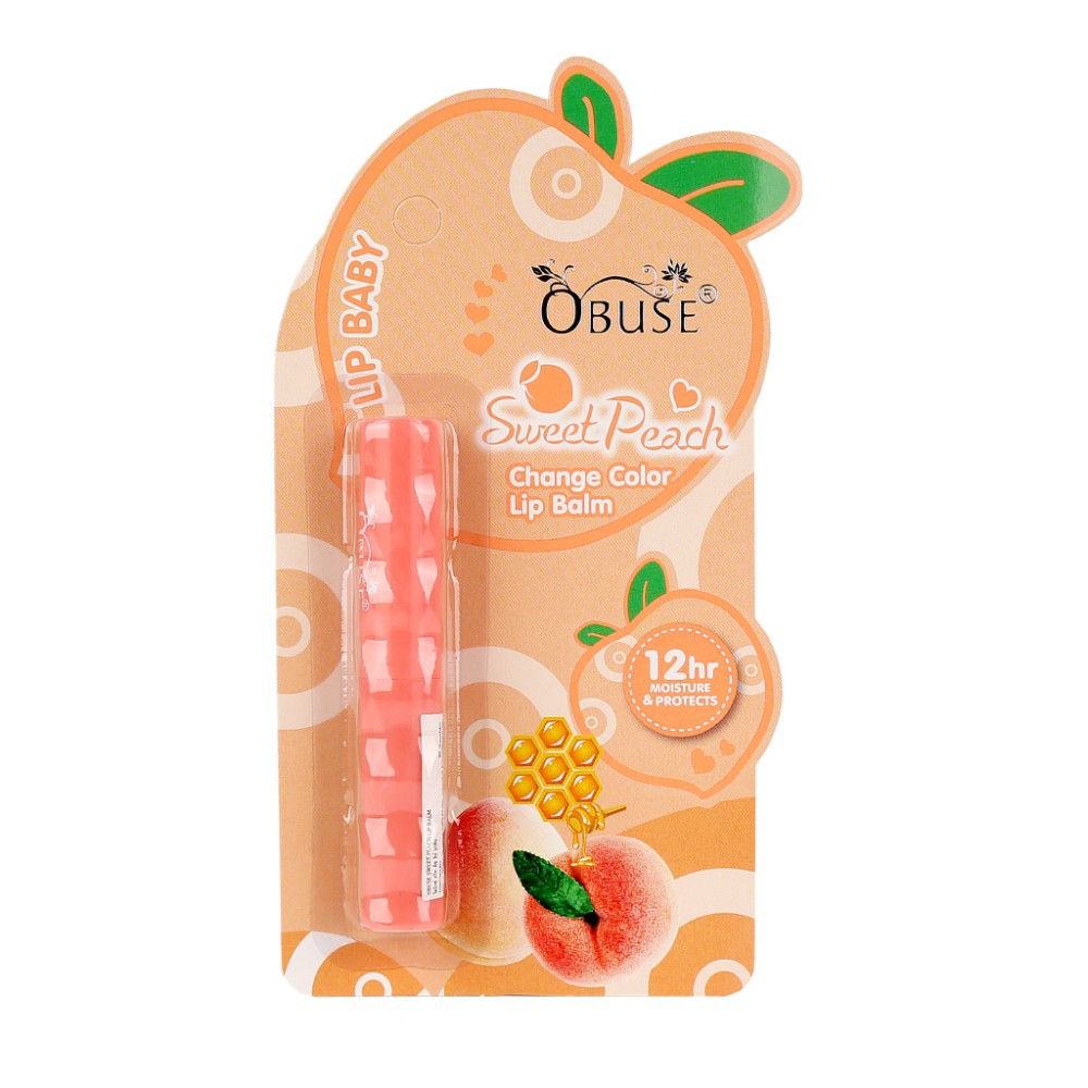 โอบิวซ์ ลิปมันเปลี่ยนสี กลิ่นพีช เรียวปากสุขภาพดี 1.7g OB1430 Obuse Sweet Peach Lip Balm - รูปที่ 3