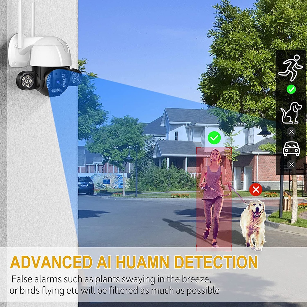 EVKVO -Auto Tracking - Full Color Night Vision - Ai Human Detection ...