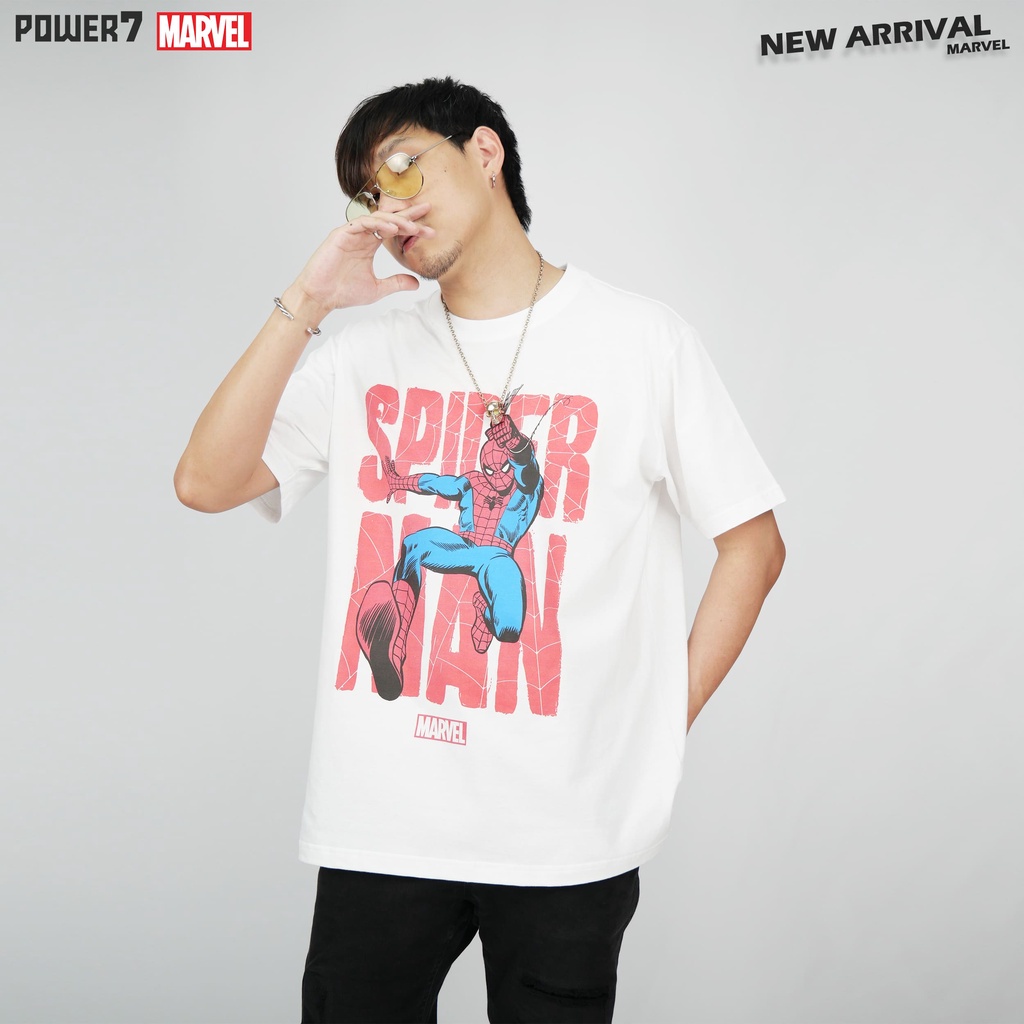 Power7Shop เสื้อยืดการ์ตูน มาร์เวล Spider Man ลิขสิทธ์แท้ MARVEL COMICS T-SHIRTS (MVX-026) — صورة 2