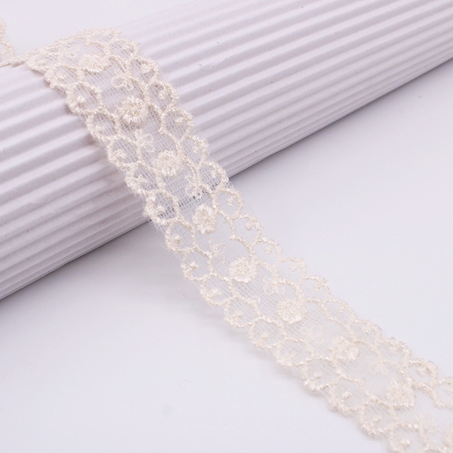 ผ้าโพลีเอสเตอร์ ลูกไม้ ลายดอกไม้ 1 หลา 2.5 ซม. สําหรับเย็บปักถักร้อย DIY - รูปที่ 5