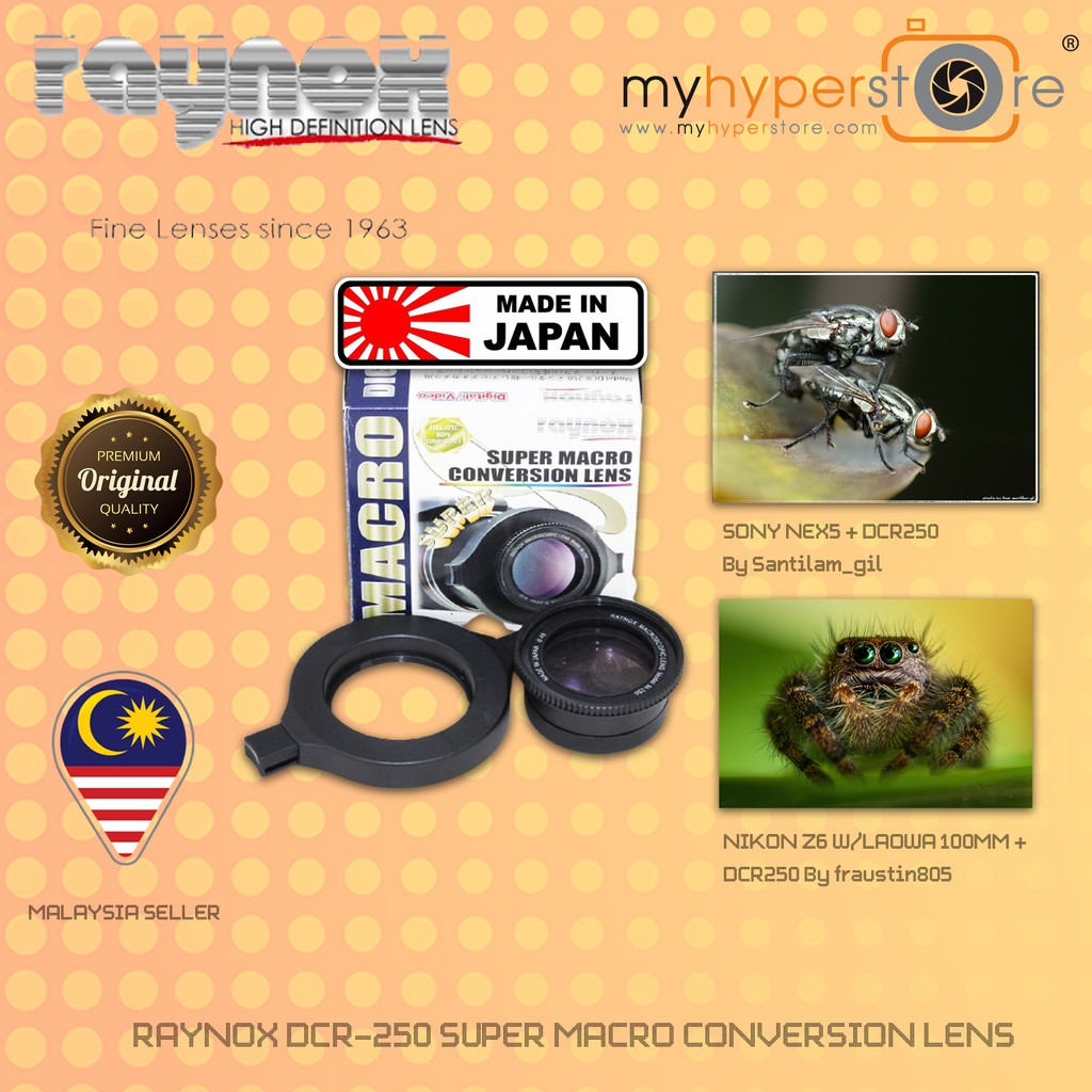 Raynox DCR-250 DCR250 UAC2000 2.5x เลนส์แปลง Super Macro 43mm (52 ถึง 67mm พร้อมอะแดปเตอร์) By Myhyp