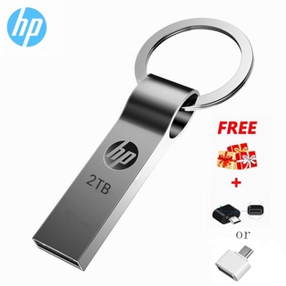 Hp แฟลชไดรฟ์ USB 3.0 2TB โลหะ กันน้ํา ความเร็วสูง พร้อมบรรจุภัณฑ์【ส่งอะแดปเตอร์ Android ตามค่าเริ่มต้น】COD