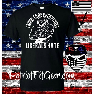 เสื้อยืดผ้าฝ้ายพิมพ์ลายแฟชั่น ขายดี เสื้อยืดคลาสสิก พิมพ์ลาย Proud To Be Eerything Liberals HateEagleWe Will Not Shut Up