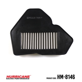 HURRICANE กรองอากาศสแตนเลส , ผ้าแดง Suzuki ( Satria F150 MF , Raider R150 ) HM-8146 , HM-8146-C