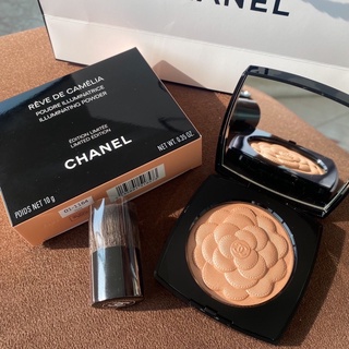 Chanel Camelia de Chanel Illuminating Powder Highlighter #BEIGE ROSÉ ของแท้100%