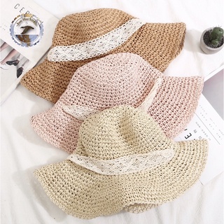 สินค้าพร้อมส่ง จัดส่งภายใน 24 ชม.หมวกสานพร้อมริบบิ้นผูกใต้คาง