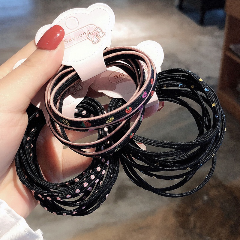 5 ชิ ้ น Simple Basic Hair Tie ชุดสาวเกาหลียางรัดผมน ่ ารักเชือกผมอุปกรณ ์ เสริมผม - รูปที่ 2