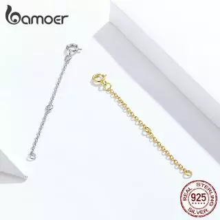 Bamoer สร้อยคอเงินแท้ 925 แบบต่อขยาย สําหรับทําเครื่องประดับ