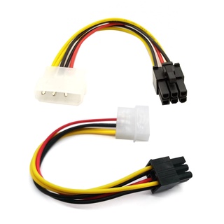 R * 4 Pin Molex To 6 Pin Pci Express สายเคเบิ้ลอะแดปเตอร์ Gpu วิดีโอกราฟฟิค