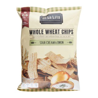 เดอลาลิต้าขนมอบกรอบโฮลวีตรสซาวครีมและหัวหอม 70กรัม De La Lita Whole Wheat Cracker Sour Cream and Onion Flavor 70g.