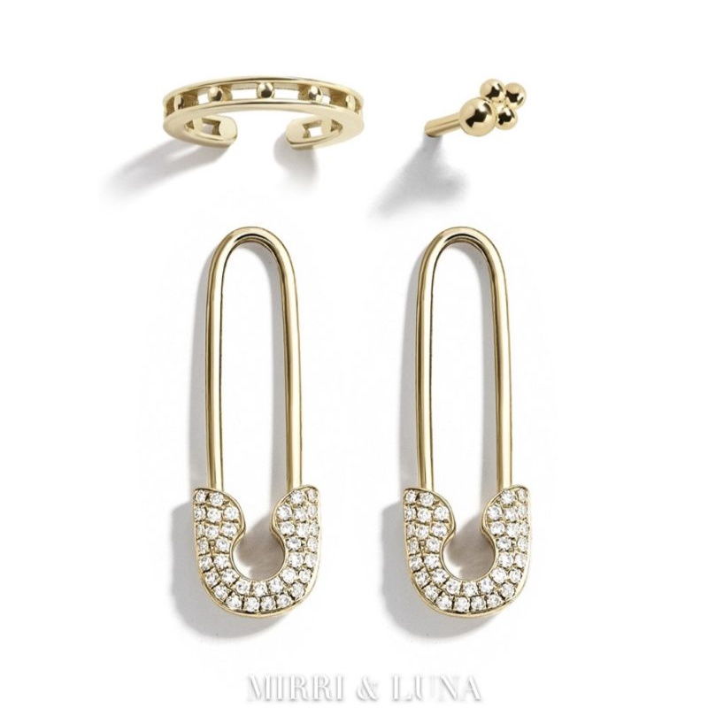 Safety Pin Earrings Set