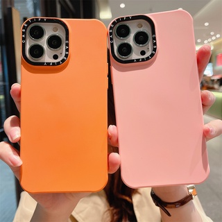 [Case Tify] เคสโทรศัพท์มือถือ ซิลิโคนนิ่ม กันกระแทก สีส้ม ดํา สําหรับ iPhone 14 Pro Max 12 11 Pro Max 13 Pro Max 7 8 Plus XS Max XR