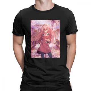 คอลูกเรือเสื้อยืด พิมพ์ลาย Zero Two Darling In The Franxx Strelizia สไตล์สตรีท สําหรับผู้ชายS-5XL