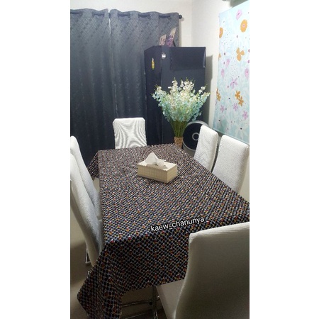 #ผ้าปูโต๊ะ pvc ลายมิกกี้ฯ สีดำ ขนาด 1.4m x 2m กันน้ำ 100% กันร้อนได้ดี ทำความสะอาดง่าย ลายสวย น่ารัก