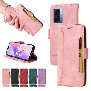 เคสโทรศัพท์หนัง ฝาพับแม่เหล็ก พร้อมช่องใส่บัตร หรูหรา สําหรับ OPPO Reno8 Reno7 Pro Reno7 Z Reno8 Lite A77 A57 5G A57 4G