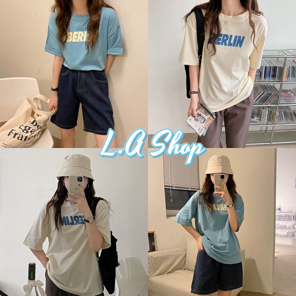 L.A Shop ​*​พร้อมส่ง เสื้อยืดแขนสั้น ผ้านิ่มใส่สบายมาก ลายสกีนตัวอักษร "DX-Berlin-9321" -​N  03
