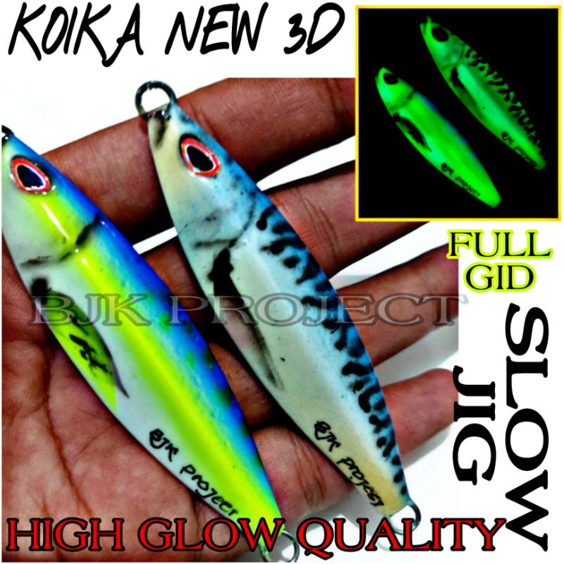 HIJAU METAL JIG KOIKA 100g ใหม่ 3D FULL GID สีเขียว BJK
