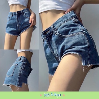 ♡ Lady Jeans mini ❤️‍🔥 กางเกงยีนส์ขาสั้นสุดแซ่บ แต่งขาดปลาย ผ้าไม่ยืด