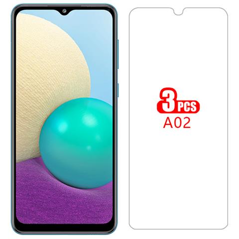 SAMSUNG สําหรับSamsung A02 ฝาครอบป้องกันหน้าจอกระจกนิรภัยบนSamsung Galaxy a 02aป้องกันโทรศัพท์Coqueก