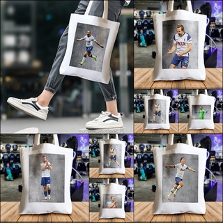 กระเป๋าผ้าแคนวาส ลายนักฟุตบอล ทอตนัมฮอตสเปอร์ Tottenham Hotspur canvas tote bags ลายภาพวาดสเก็ตสีน้ำ บนลายเหล็กขูดขีด