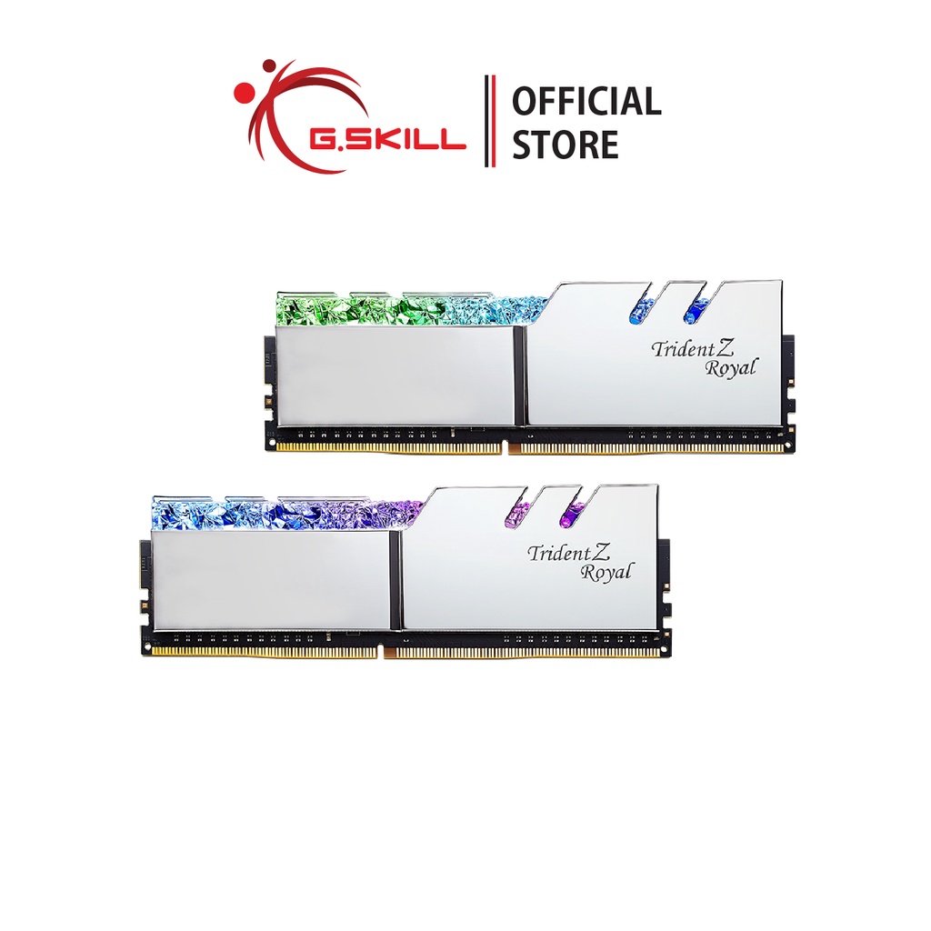 แรมพีซี G.SKILL - DDR4-RAM P/C 16/3600 Trident Z Royal (F4-3600C18D-16GTRS) 8x2 (18-22-22-42)