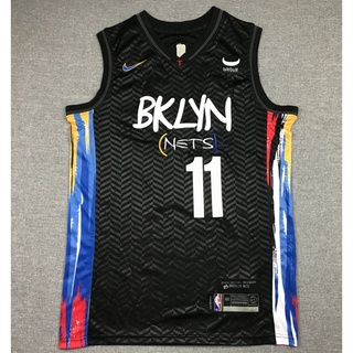 Nba Brooklyn Nets ใหม่ ฤดูกาล 2022 สําหรับผู้ชาย #เสื้อกีฬาบาสเก็ตบอล ปักลายกราฟฟิติ Kyrie Irving 11 สีดํา