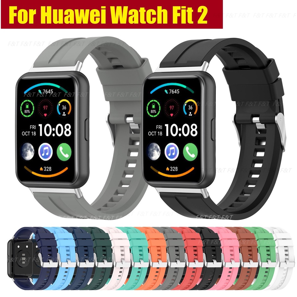 สาย Huawei watch fit 2 สายนาฬิกาข้อมือ Huawei fit 2 สายนาฬิกา ซิลิโคนนิ่ม แบบเปลี่ยน สําหรับ Huawei watch fit 2 สาย Soft Silicone สายนาฬิกา huaweiwatch fit 2 Strap