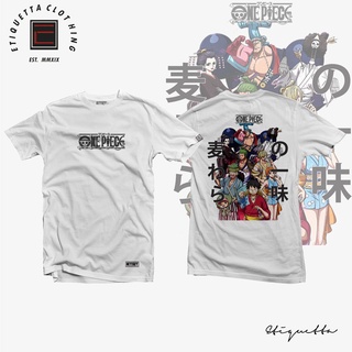 เสื้อยืดผ้าฝ้ายพิมพ์ลายขายดี ✆✆✵◕☏Anime Shirt - ETQT - One Piece - Strawhat Pirate Members for men