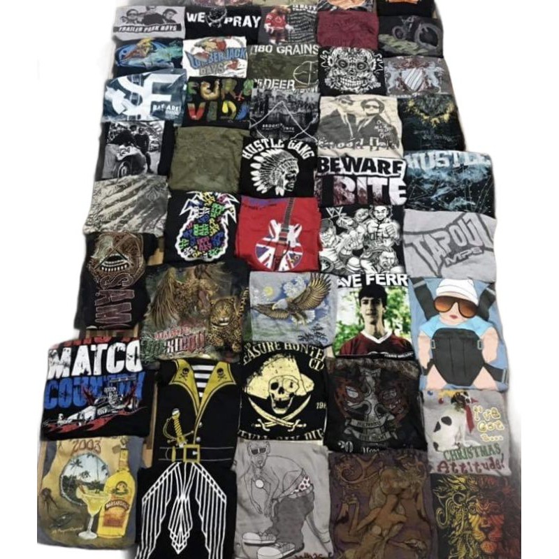 เสื้อยืดมือสองเริ่มต้นตัวละ 20 บาท เสื้อยืดมือสองUSA งานคัดเกรด สุ่มลาย เลือกไซส์ได้