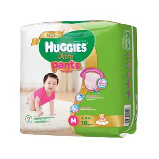 Huggies Ultra Gold แบบกางเกง ไซส์ M 18 ชิ้น สำหรับเด็กหญิง