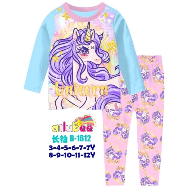 Ailubee B1612LL ชุดนอนสาวยูนิคอร์น (4/5/7y)