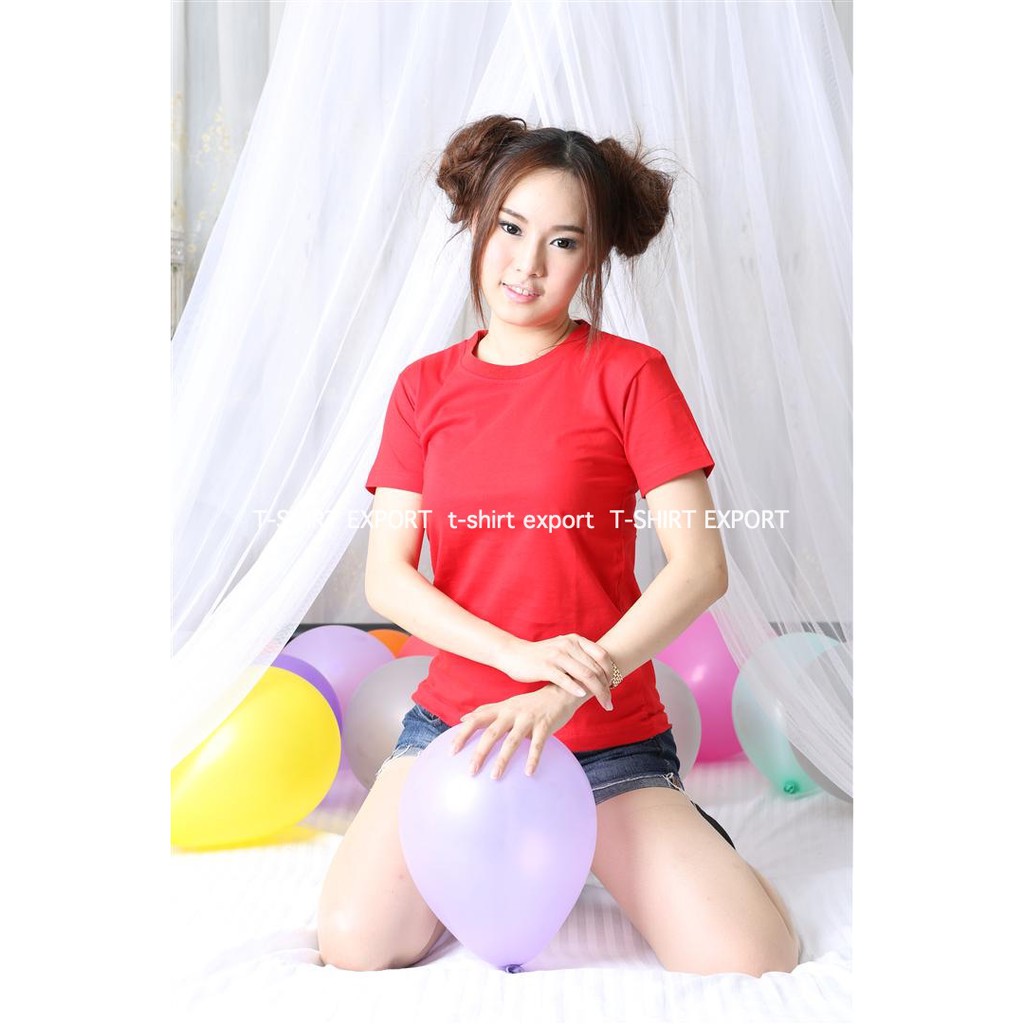 เสื้อยืด แฟชั่น ผู้หญิง ทรงตรง T-Shirt Cotton 100% คอกลม รูปที่ 2