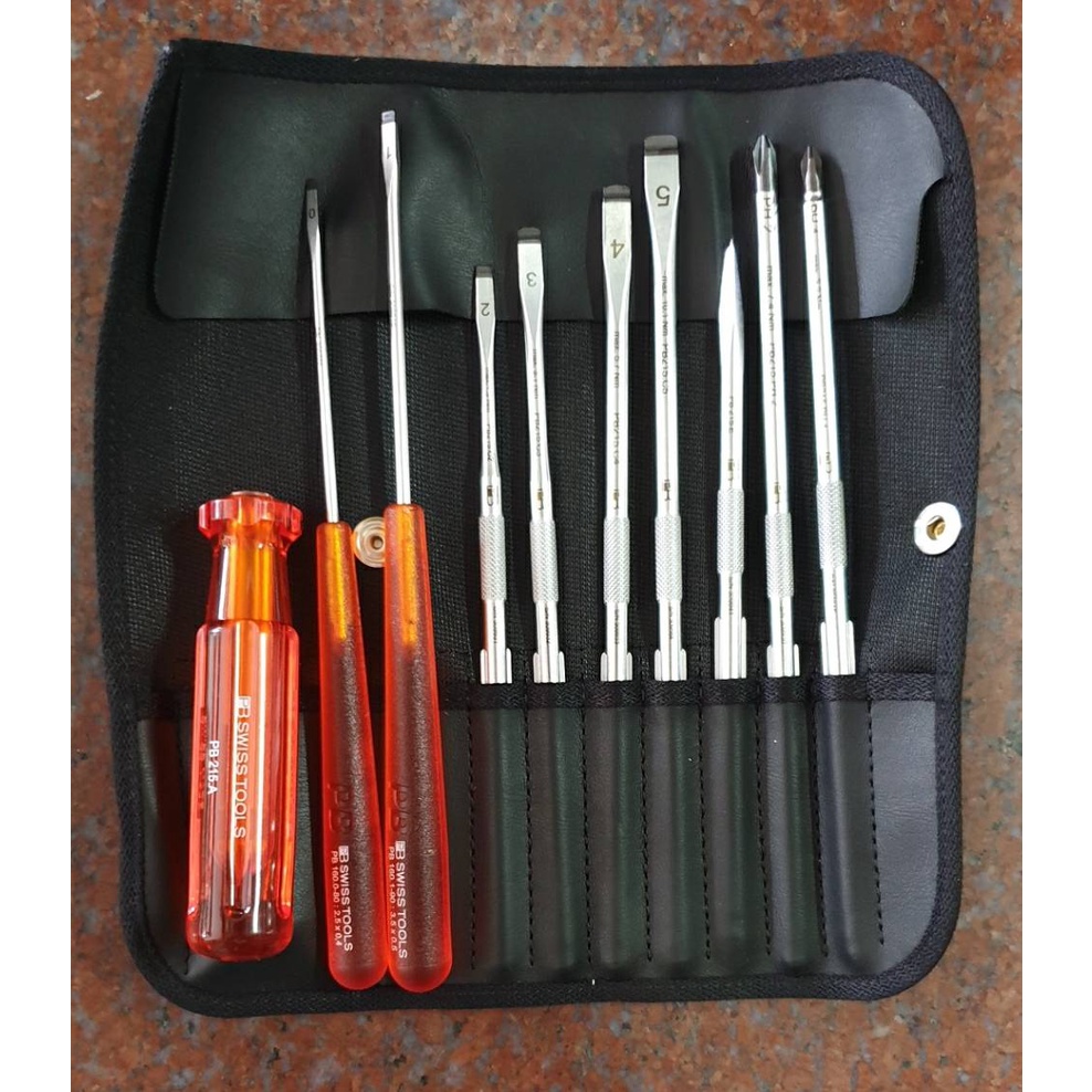 ชุดไขควงซองหนัง 10ชิ้น PB SWISS TOOLS #215L